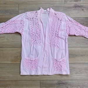 Vintage Mary-Lyn Miami Cutout Battenberg‎ Lace Cover Up